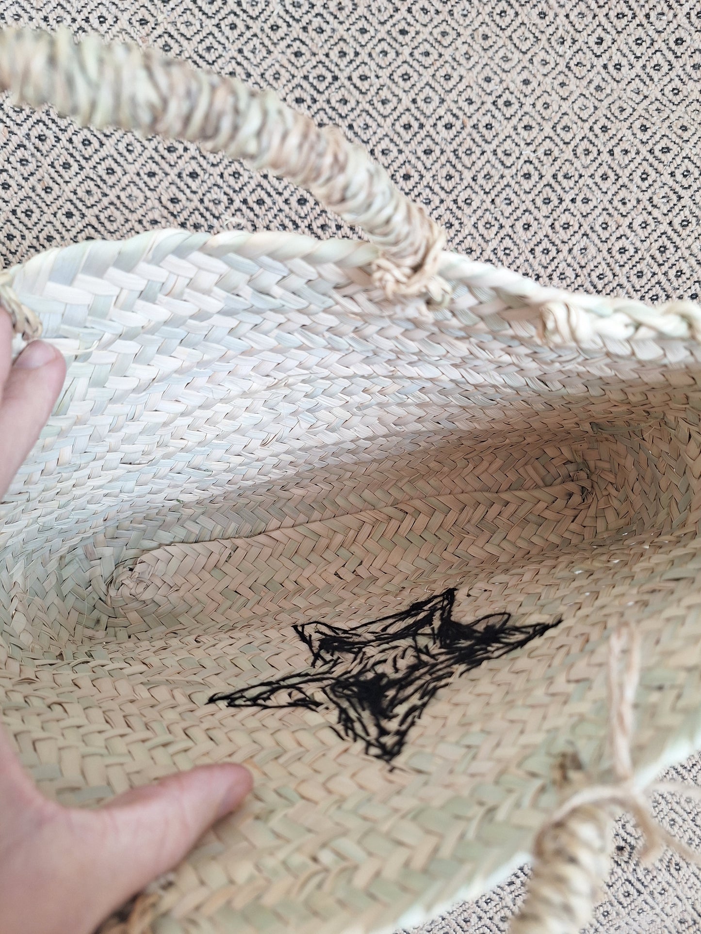 Petit sac étoile en laine noir -40%