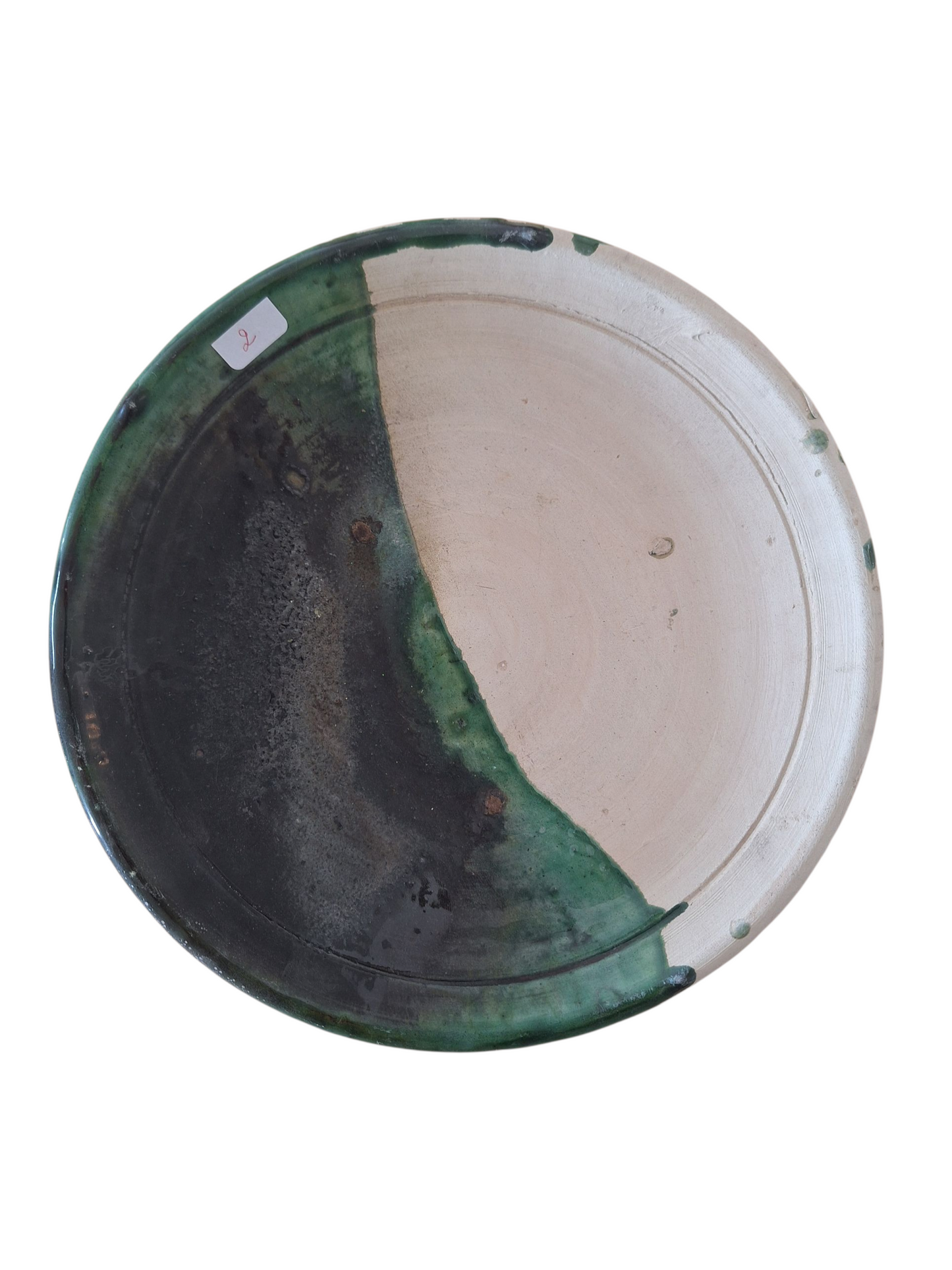 Assiette ancienne en céramique de Tamegroute – Pièce artisanale unique du Maroc