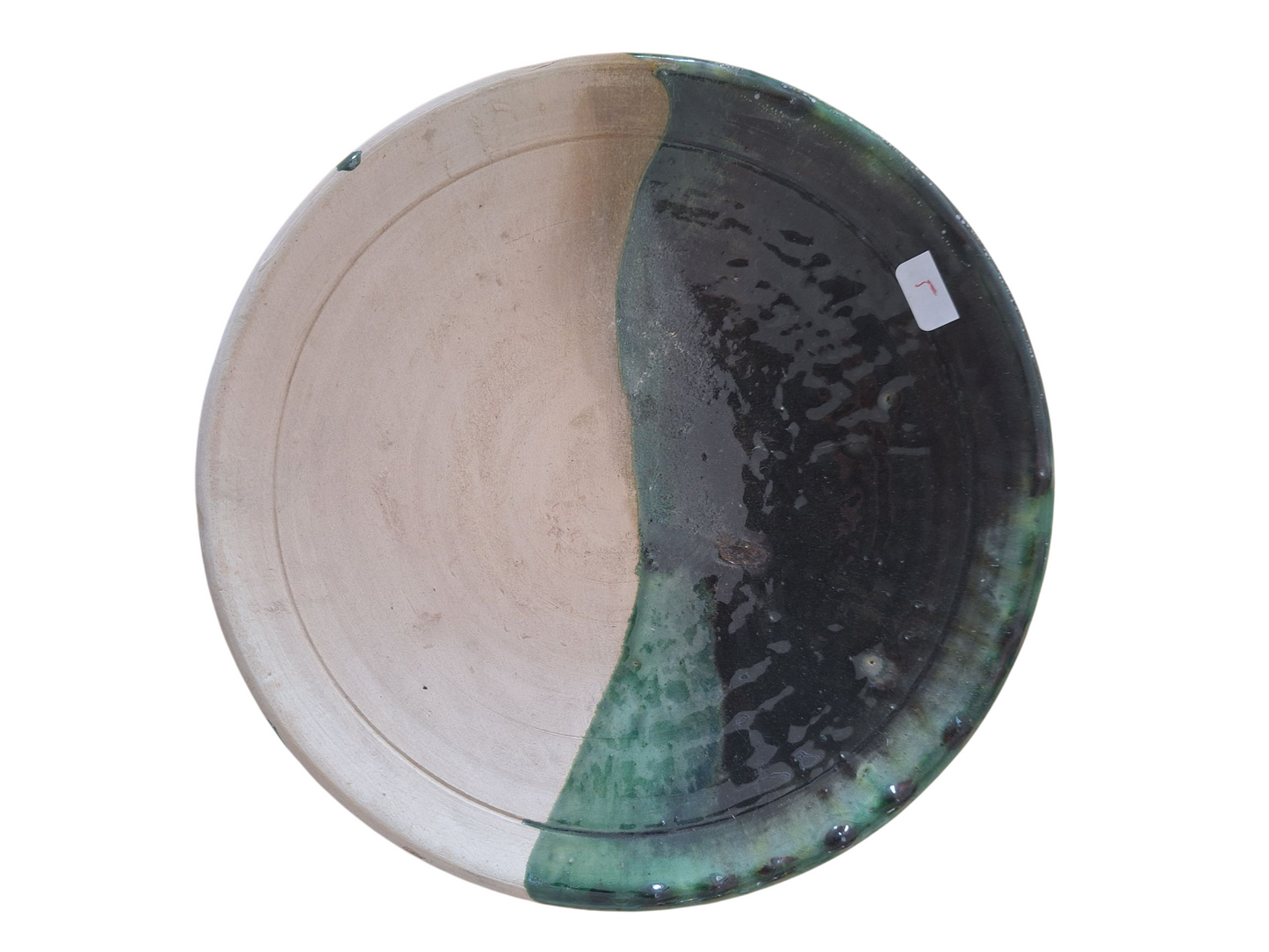 Assiette ancienne en céramique de Tamegroute – Pièce artisanale unique du Maroc