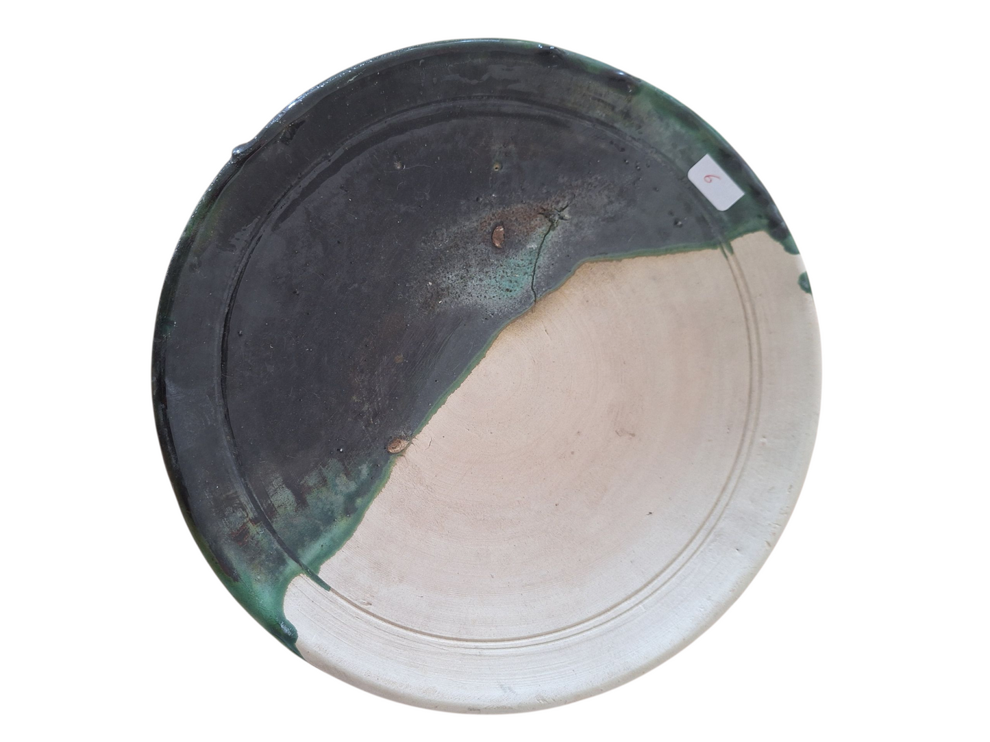 Assiette ancienne en céramique de Tamegroute – Pièce artisanale unique du Maroc