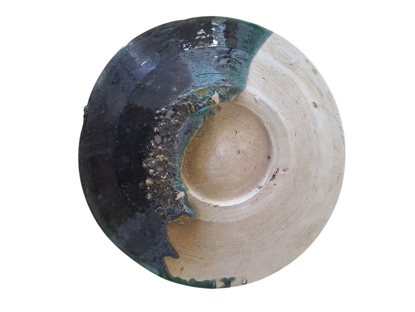 Assiette ancienne en céramique de Tamegroute – Pièce artisanale unique du Maroc