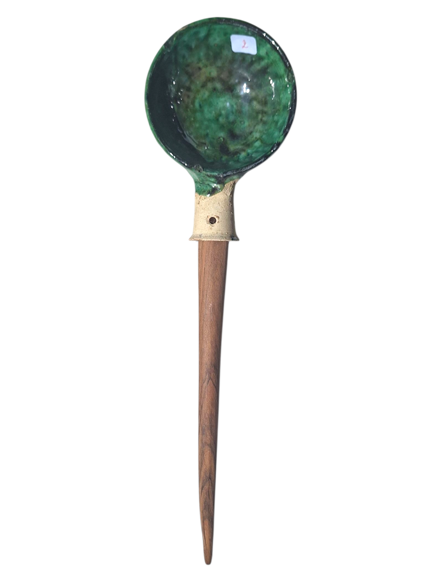 Grande louche ancienne en céramique de Tamegroute – Pièce artisanale unique du Maroc