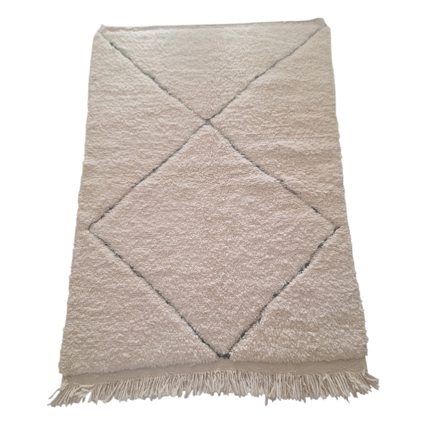 BENI OUARAIN BERBER RUG 140CM X 100CM Ecru / Black