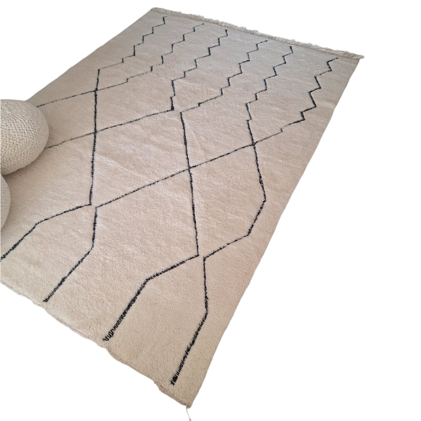 BENI OUARAIN BERBER RUG 305CM X 217CM N°4 Ecru / Black