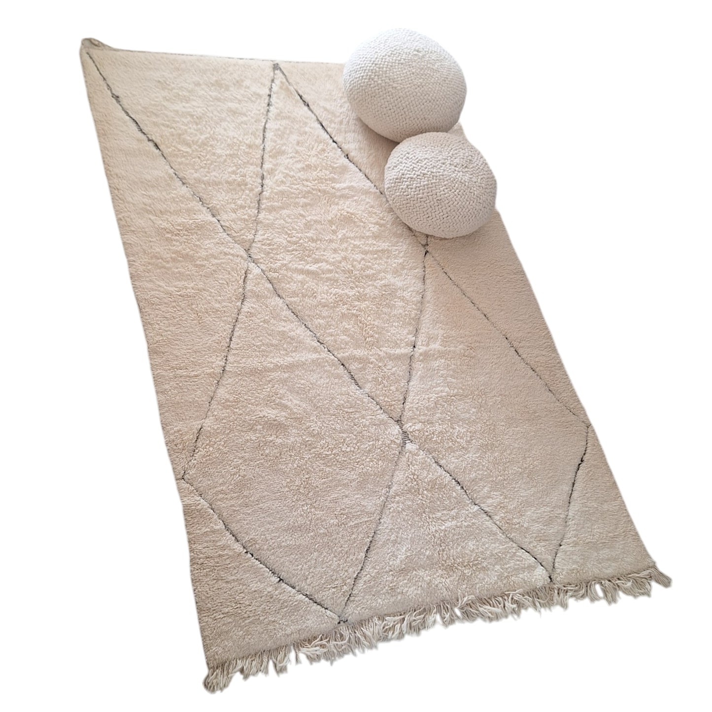 BENI OUARAIN BERBER RUG 300CM x 200CM N°1 Ecru