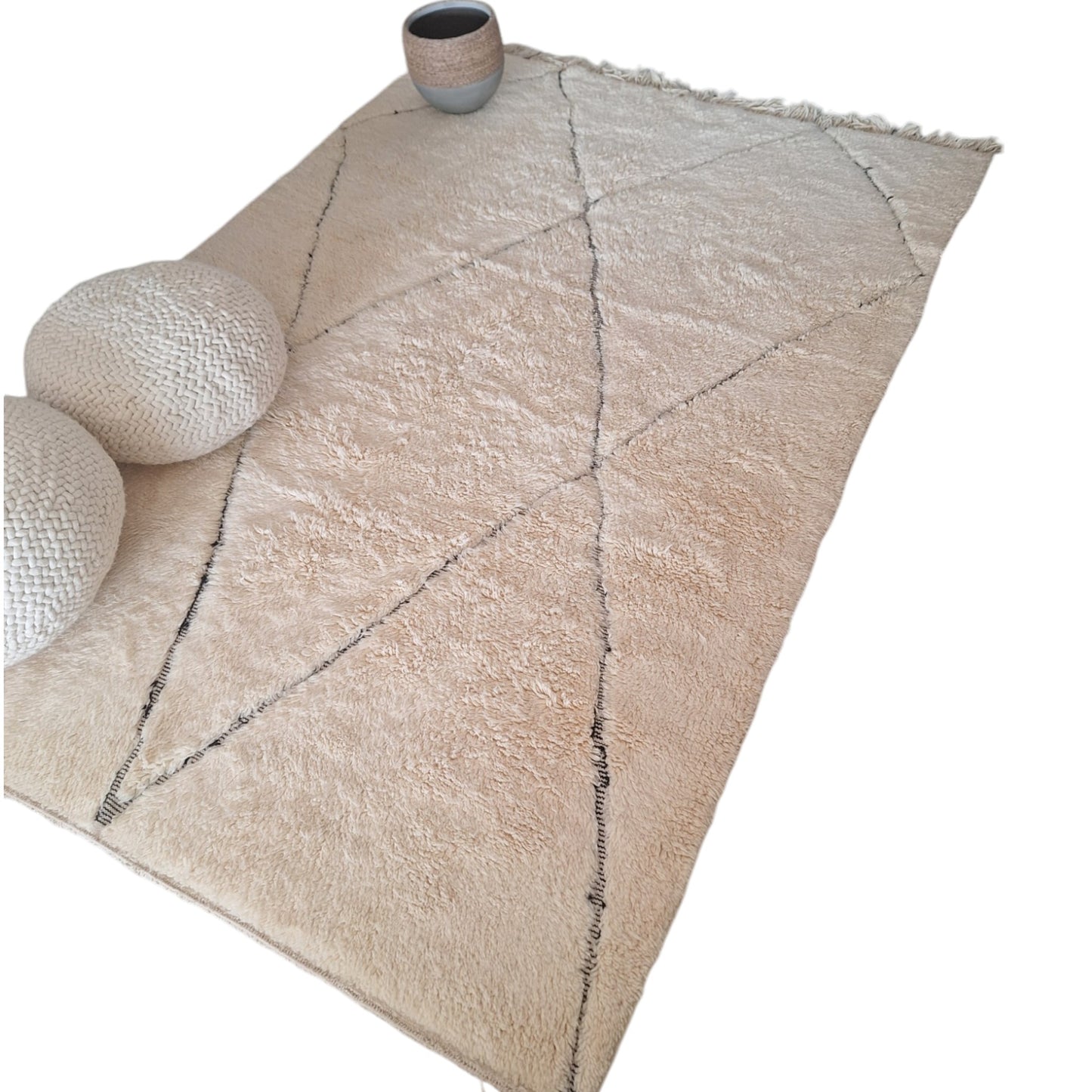 BENI OUARAIN BERBER RUG 300CM x 200CM N°1 Ecru