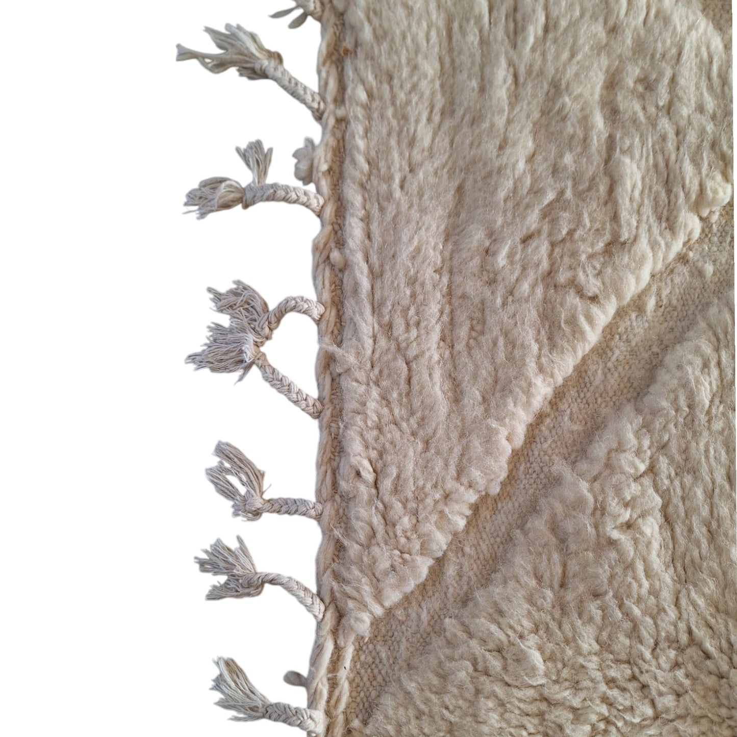 BENI OUARAIN BERBER RUG 258CM X 154CM Ecru