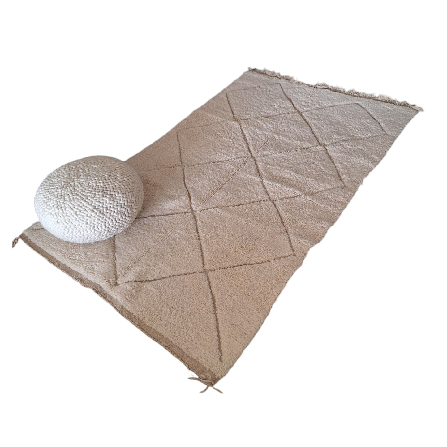 BENI OUARAIN BERBER RUG 246CM X 159CM Ecru / Black