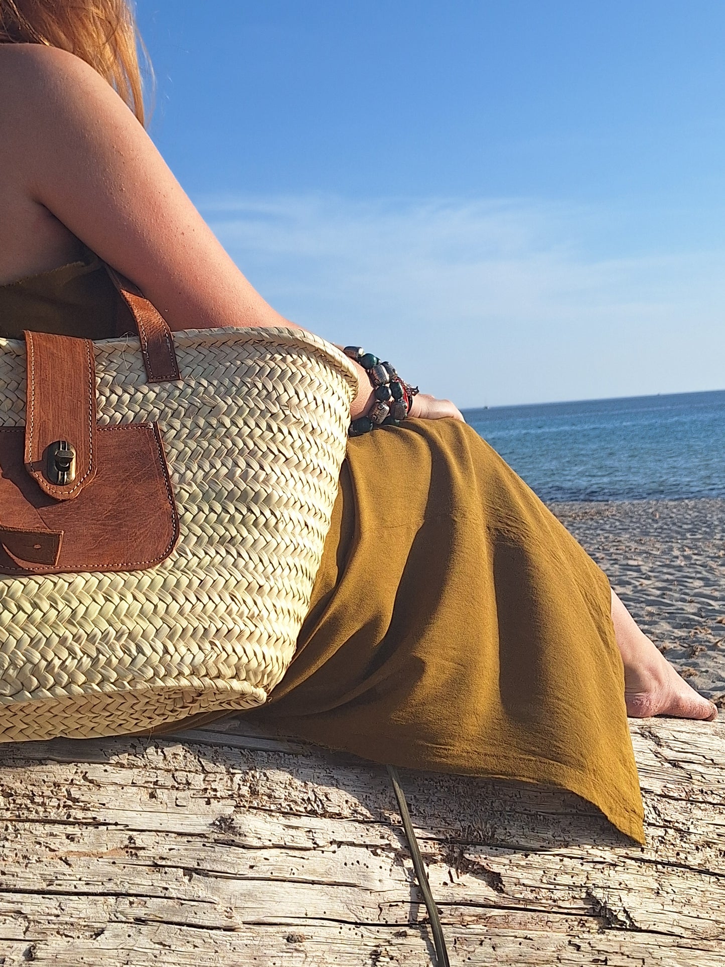 Panier Marrakech - Avec sa jolie fermeture en cuir et laiton