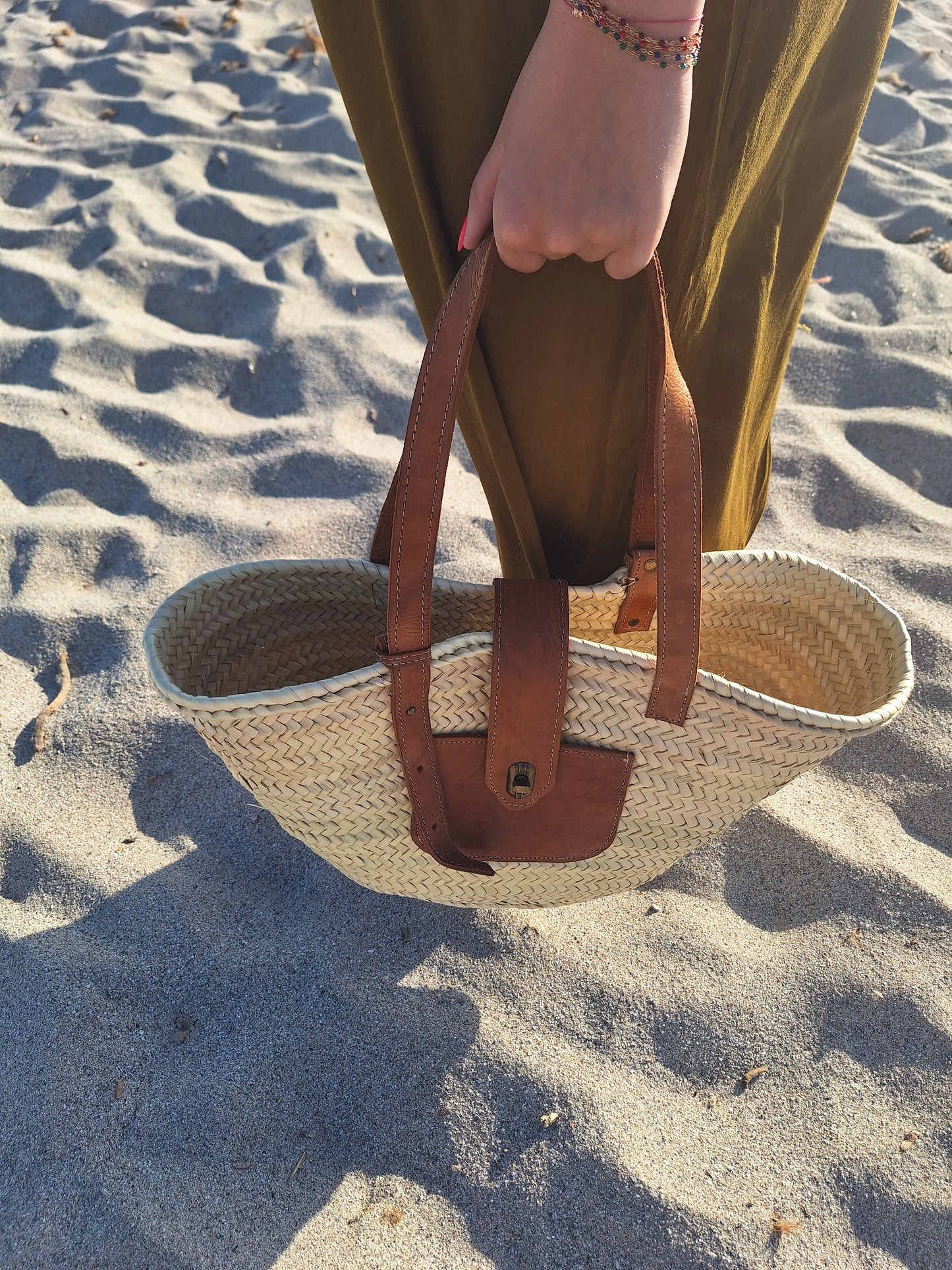 Panier Marrakech - Avec sa jolie fermeture en cuir et laiton