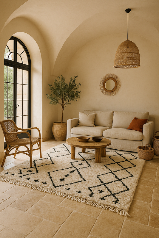 🧿 Comment intégrer un tapis berbère dans un intérieur méditerranéen : le guide complet