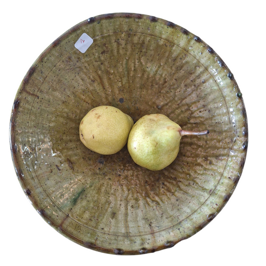Saladier ancien en céramique de Tamegroute – Pièce artisanale unique du Maroc