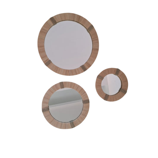 ROUND RAFFIA MIRROR 3 SIZES