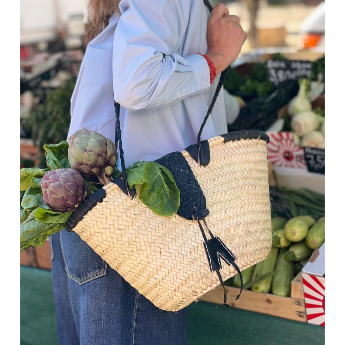 Panier Aiacciu - Avec sa jolie fermeture en cuir tressé