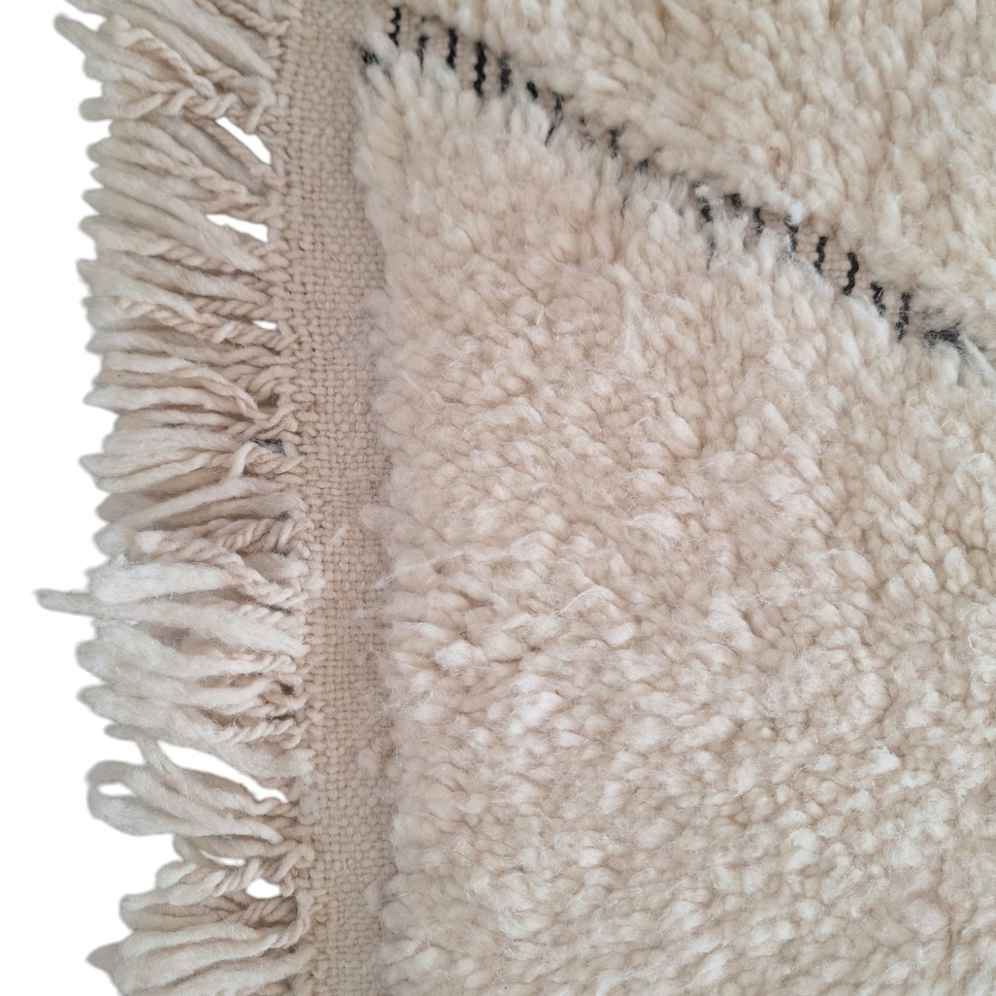 BENI OUARAIN BERBER RUG 140CM X 100CM Ecru / Black
