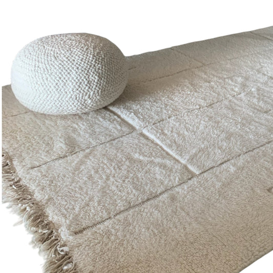 MOROCCAN WOOL PEBBLE POUF TL 4 COLORS
