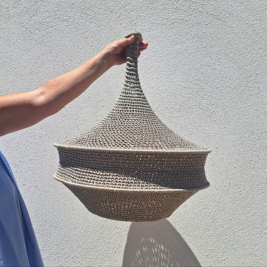 Suspension en crochet viscose taupe 