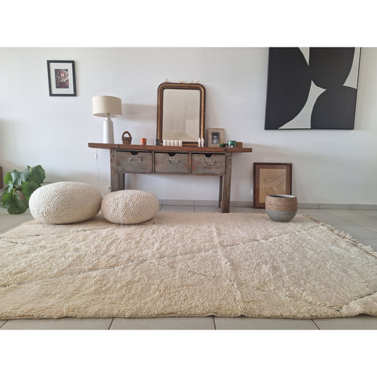 BENI OUARAIN BERBER RUG 300CM x 200CM N°1 Ecru