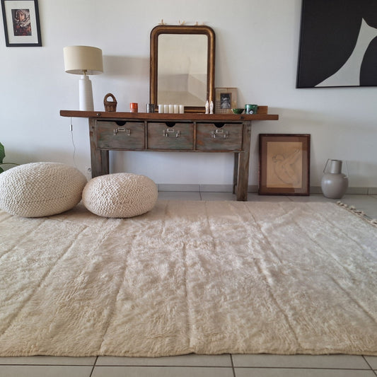 BENI OUARAIN BERBER RUG 298CM X 216CM N°3 Ecru