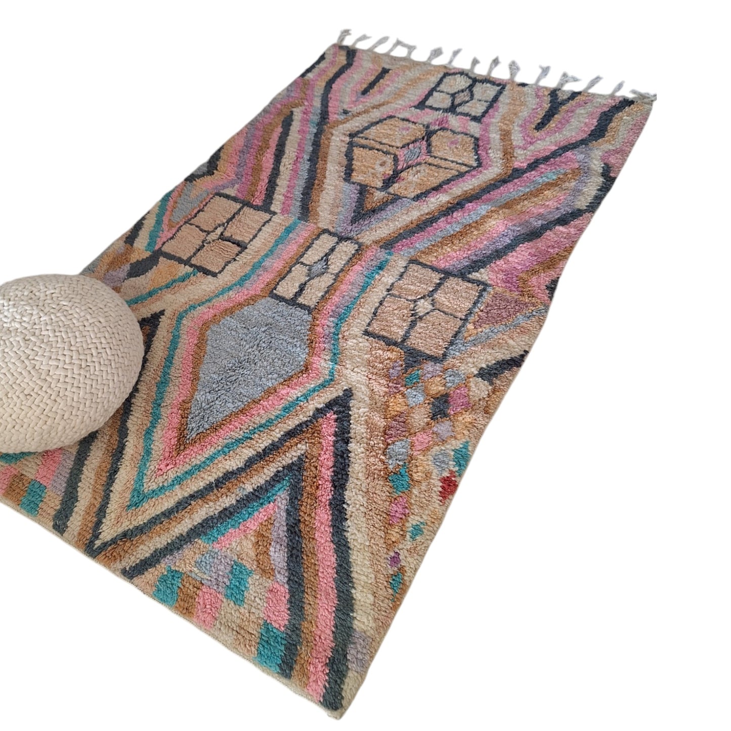BENI OUARAIN BERBER RUG 290CM X 205CM N°2 Ecru