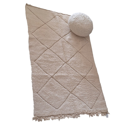 BENI OUARAIN BERBER RUG 246CM X 159CM Ecru / Black