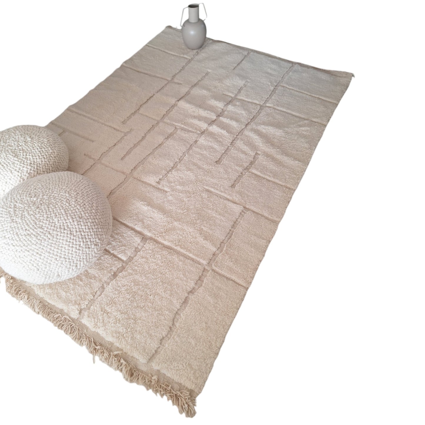 BENI OUARAIN BERBER RUG 290CM X 205CM N°2 Ecru