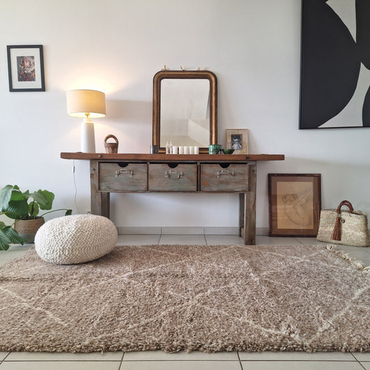 BENI OUARAIN BERBER RUG 290CM X 205CM N°2 Ecru