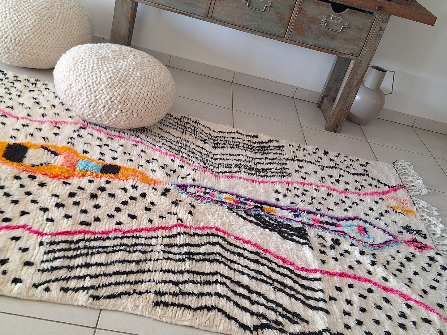 NEW - Tapis Berbère Azilal Coloré 2m64 x 1m46 N°58