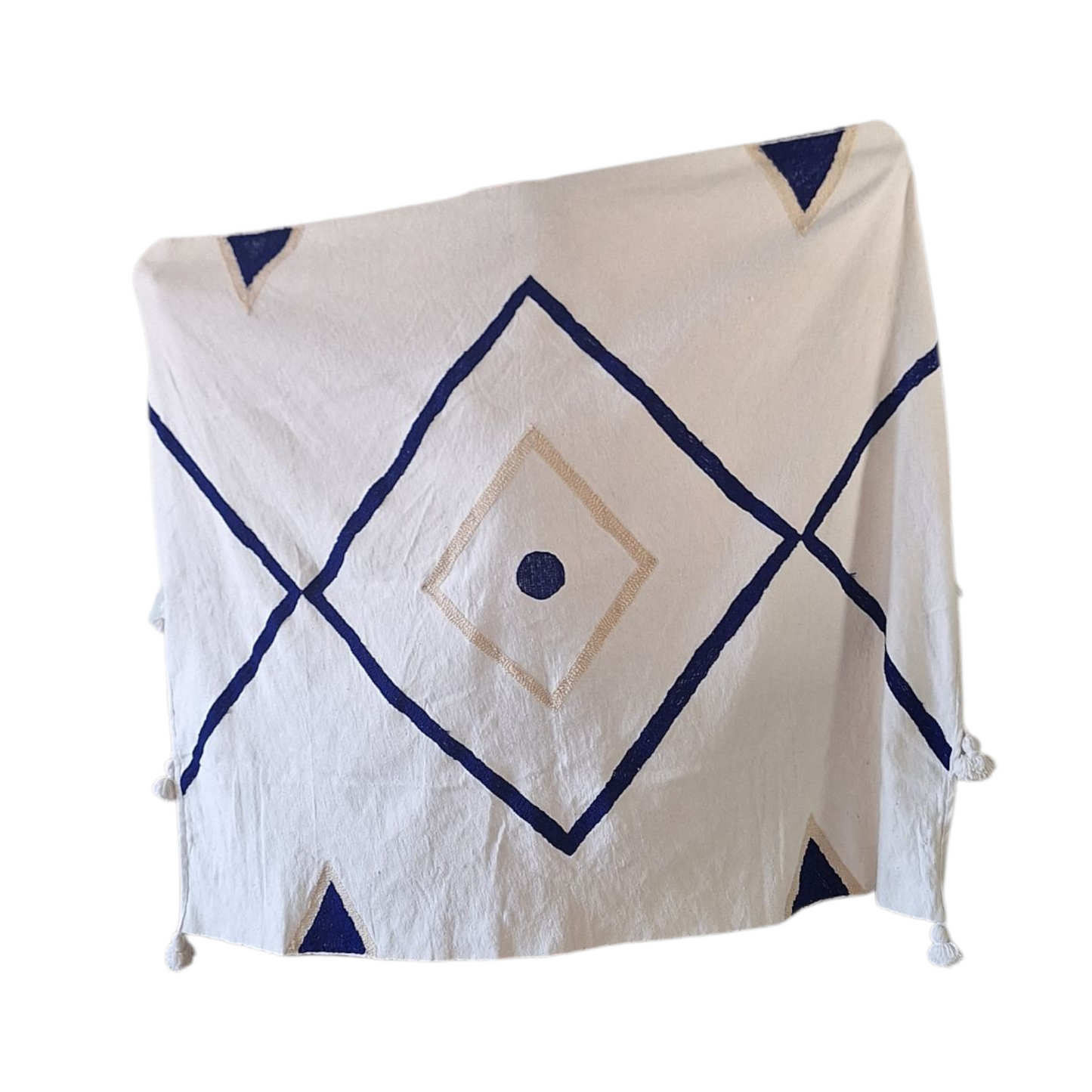 NEW - Plaid brodé berbère en coton et laine – Modèle coloré -40%