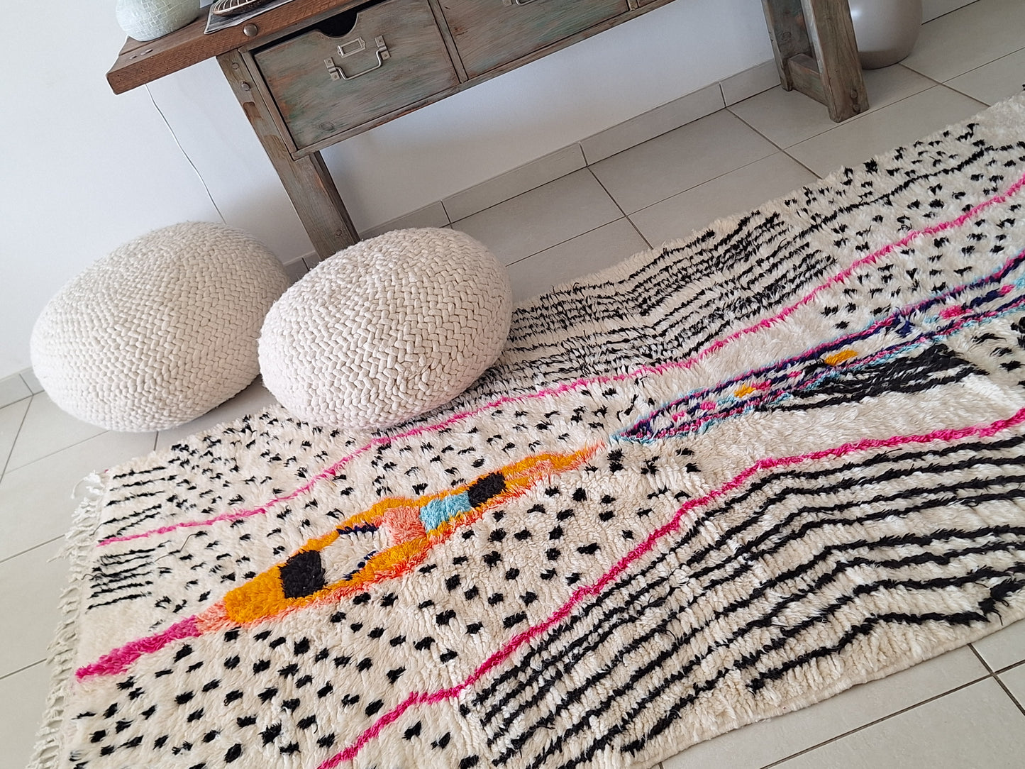 NEW - Tapis Berbère Azilal Coloré 2m64 x 1m46 N°58