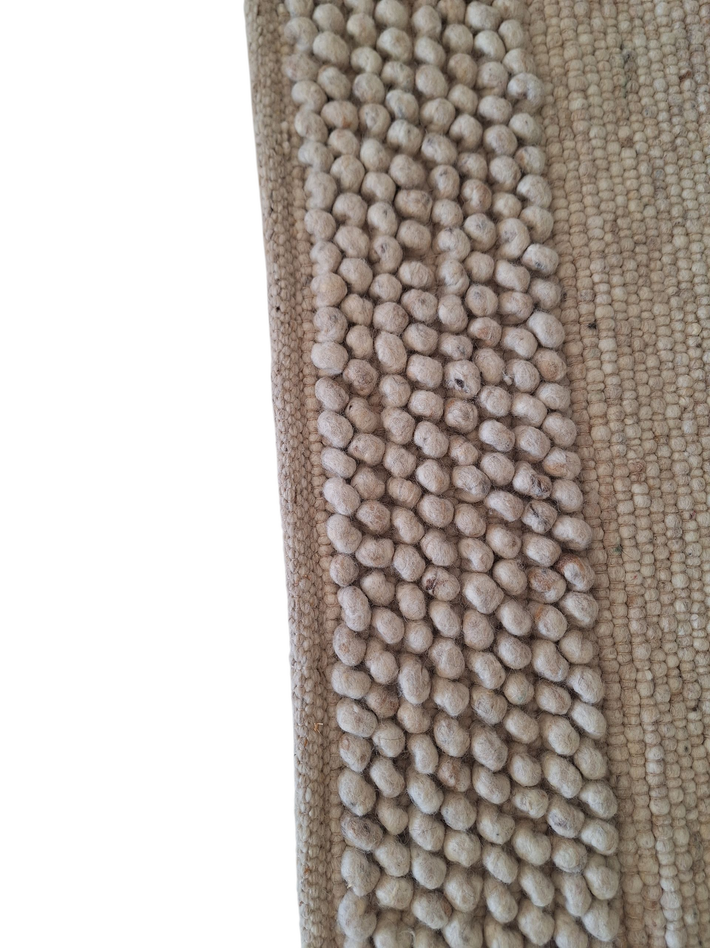 Tapis Boules / Tressé en laine Taupe  2m50 x 1m50