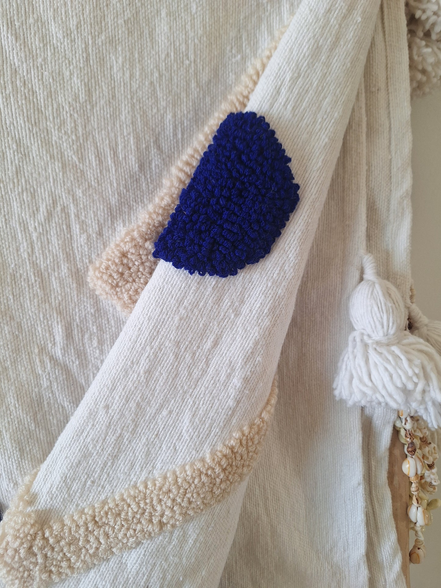 NEW - Plaid brodé berbère en coton et laine – Modèle coloré -40%