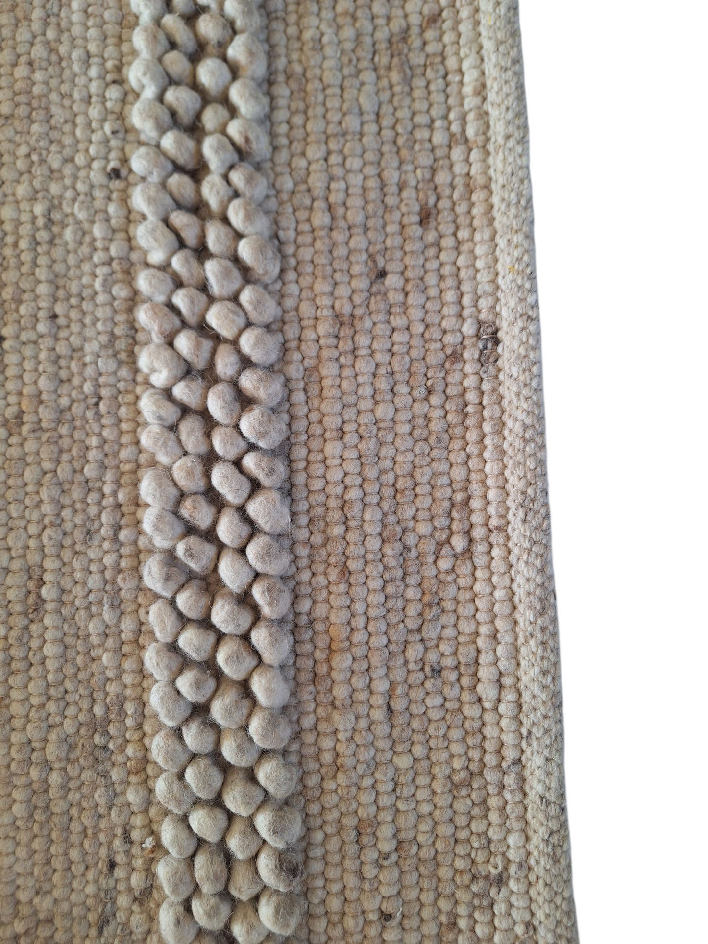 Tapis Boules / Tressé en laine Taupe  2m50 x 1m50