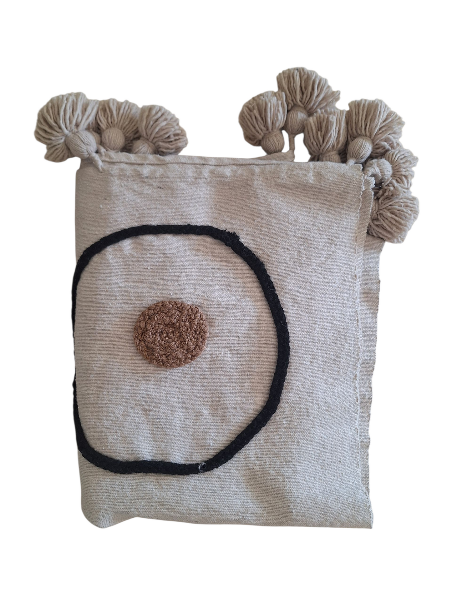 NEW - Plaid brodé berbère en coton et laine – Modèle coloré