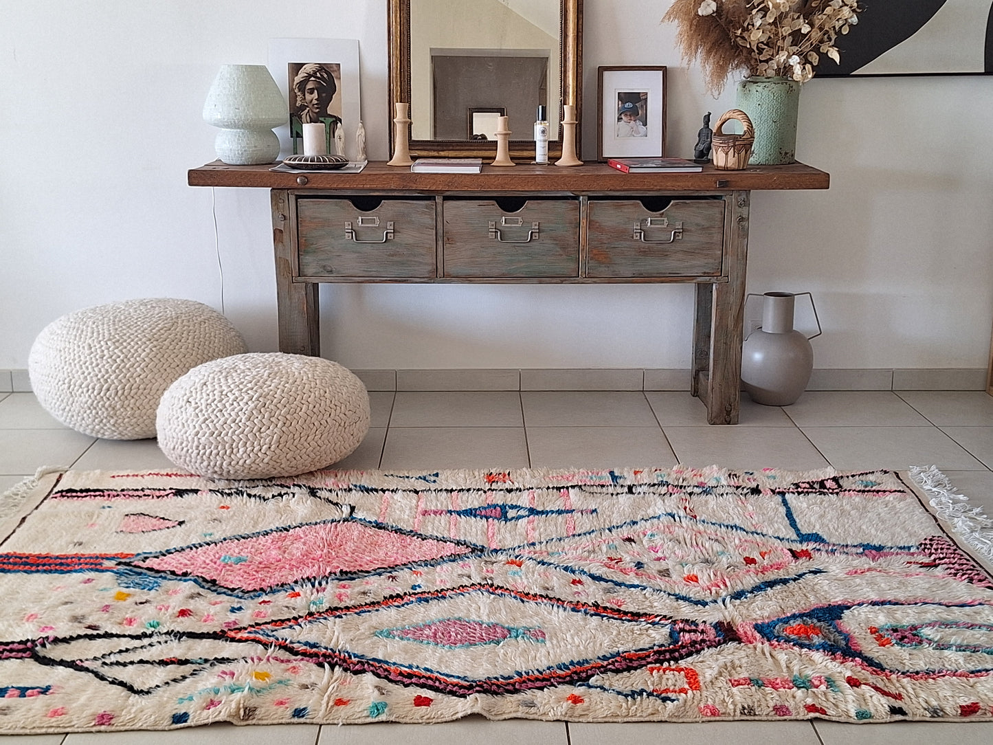 NEW - Tapis Berbère Azilal Coloré 2m60 x 1m40 N°57