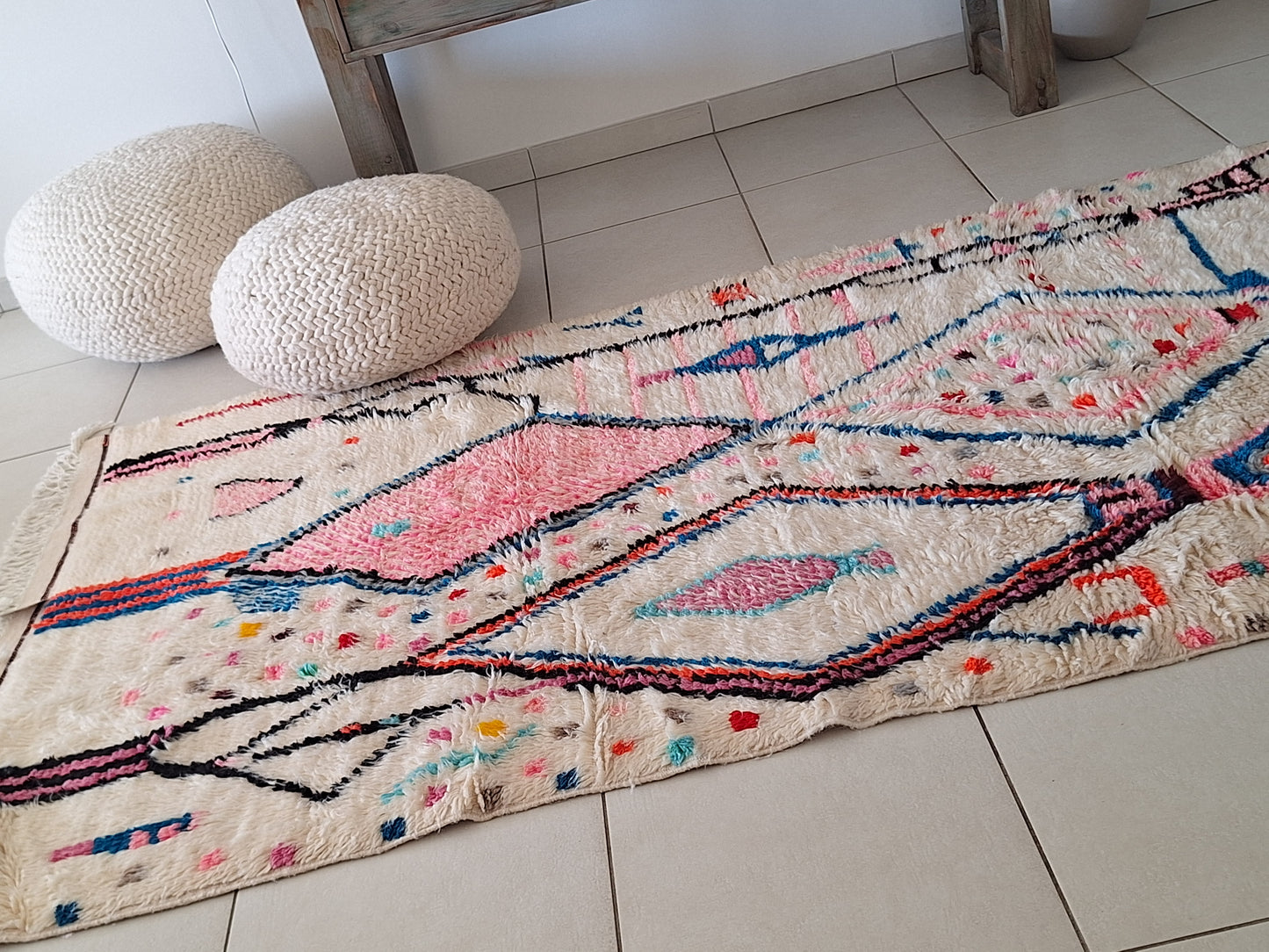 NEW - Tapis Berbère Azilal Coloré 2m60 x 1m40 N°57